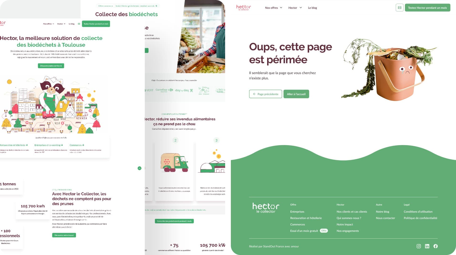 Pages du site web