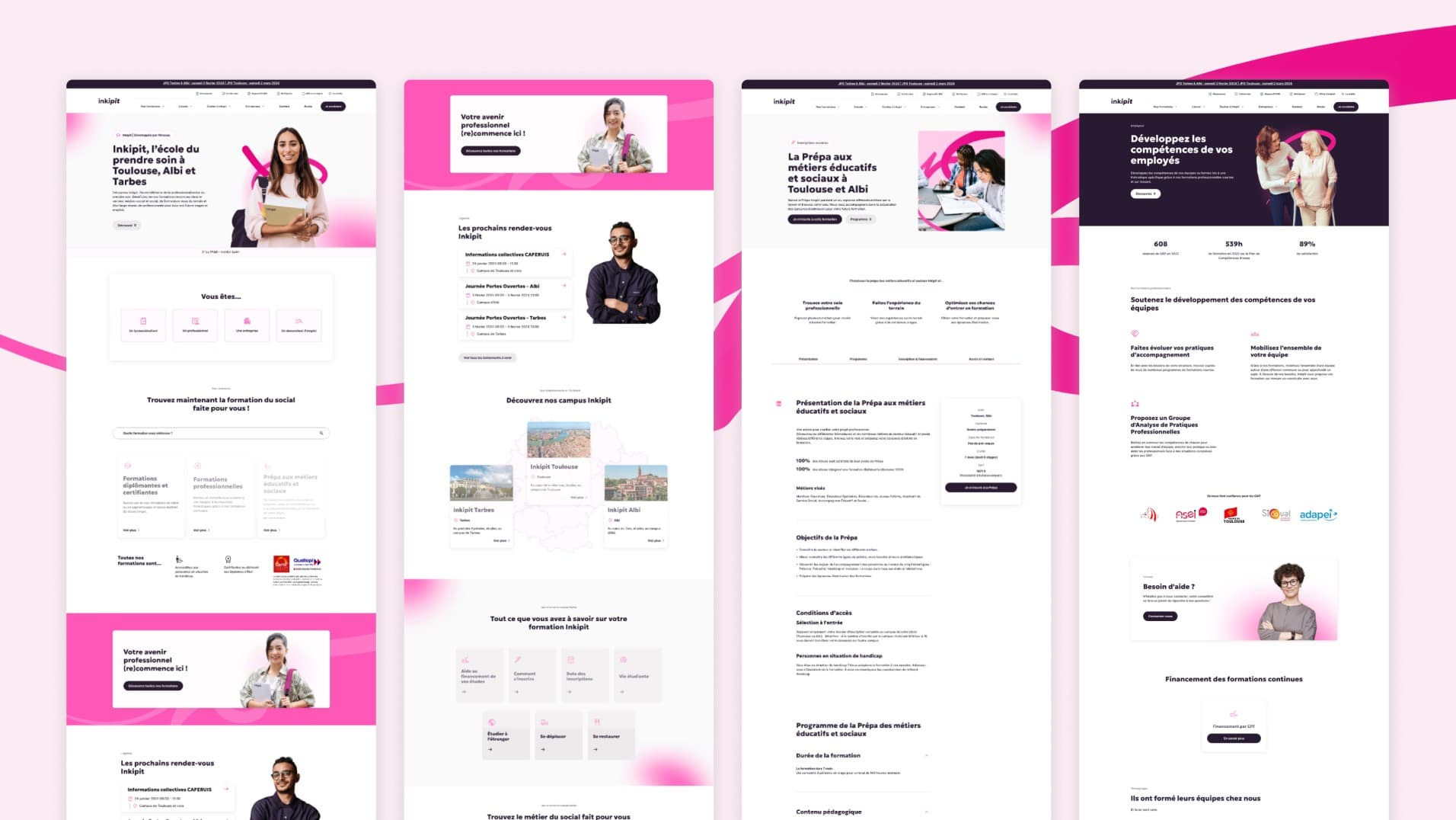 Pages du nouveau site internet développé par StandOut