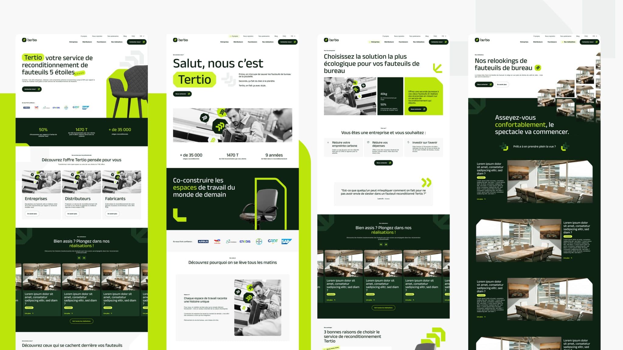 Pages du nouveau site web de Tertio