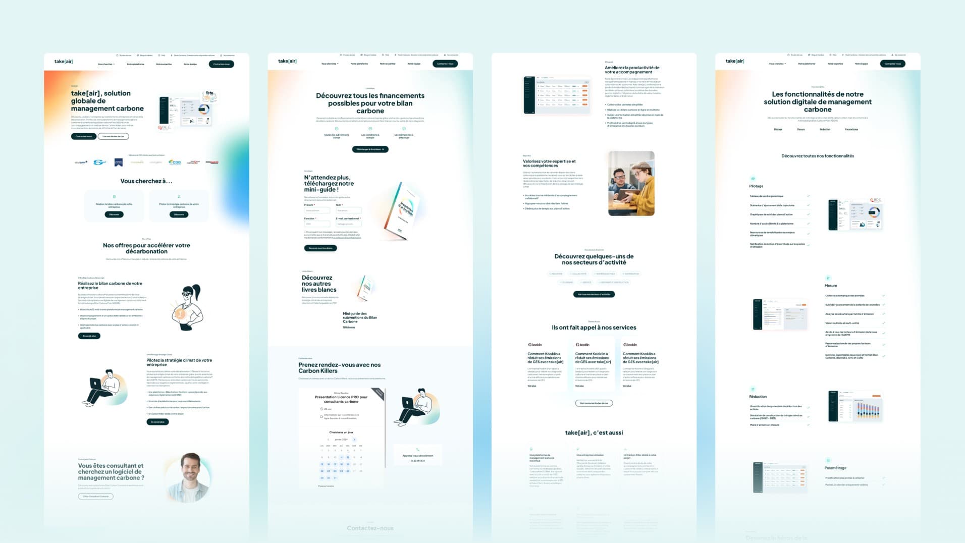 Pages du site internet