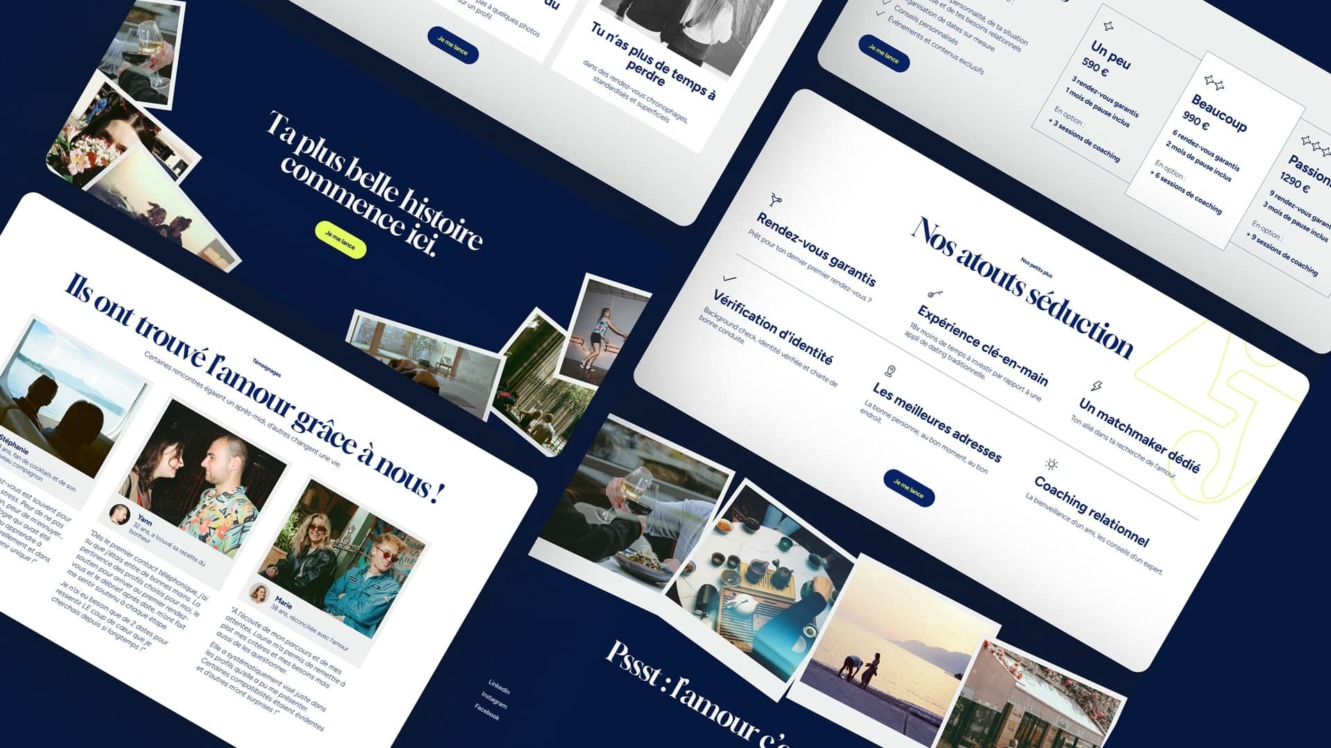 Pages du site web de Felicity