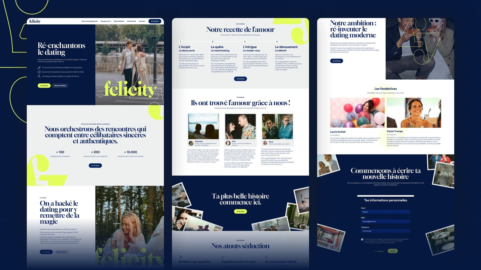 Vue d'ensemble du site Internet