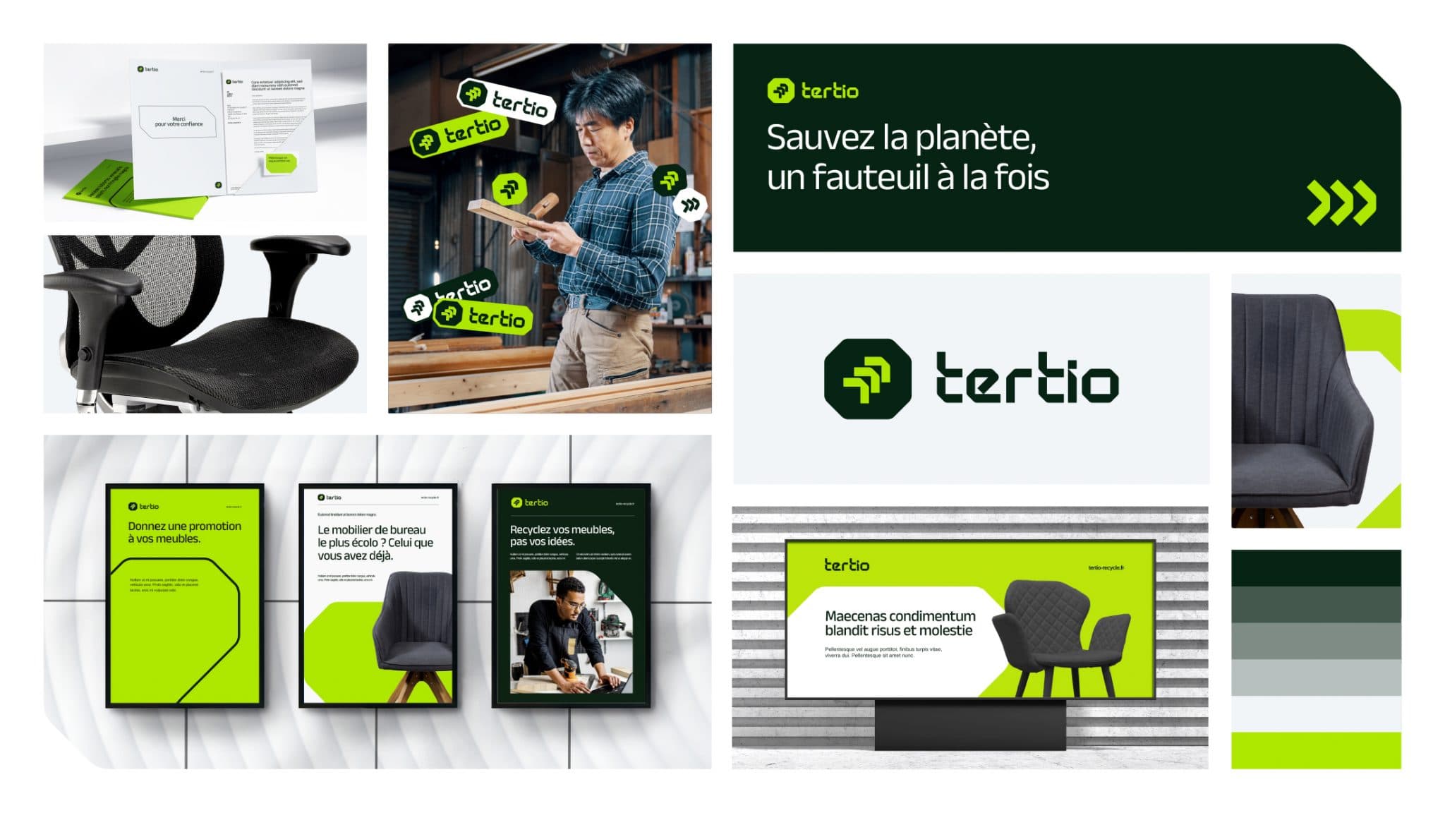 Applications identité visuelle tertio
