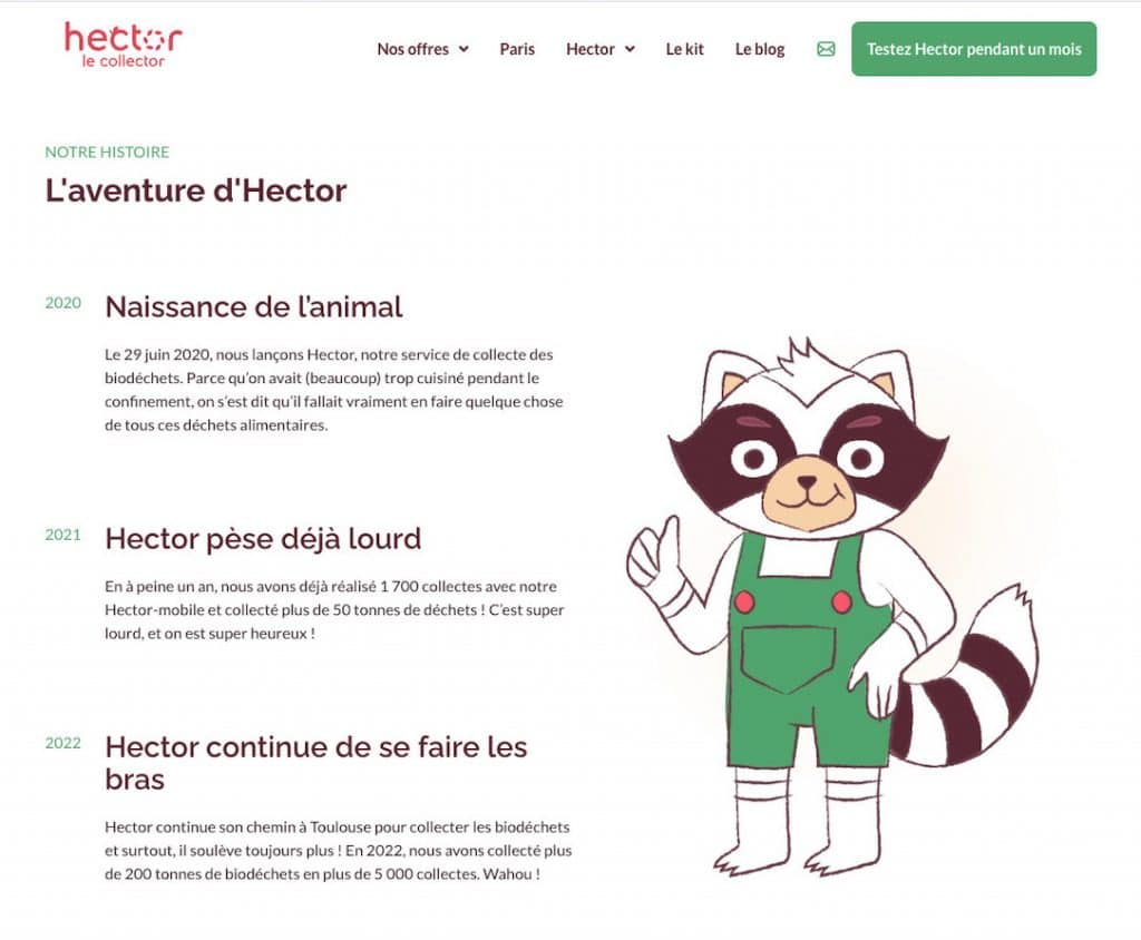 Exemple sur le site de Hector le Collector