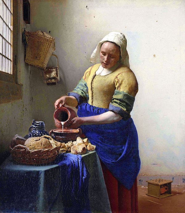 Tableau de Vermeer La Laitière